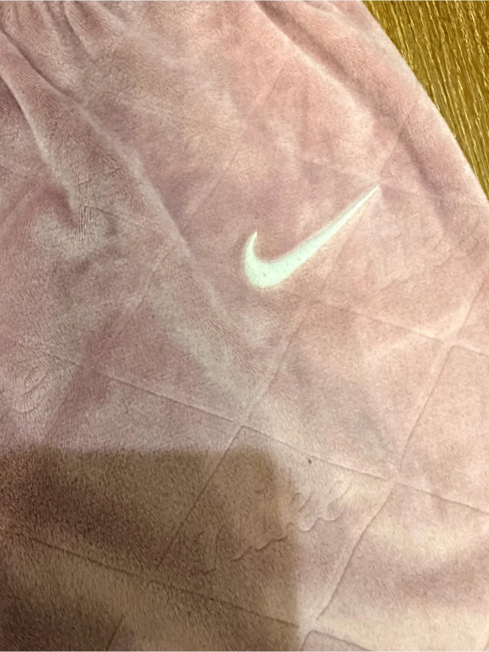 Nike Girls Quilted Velour Hoodie & Joggers Set in Dusty Pink 4T